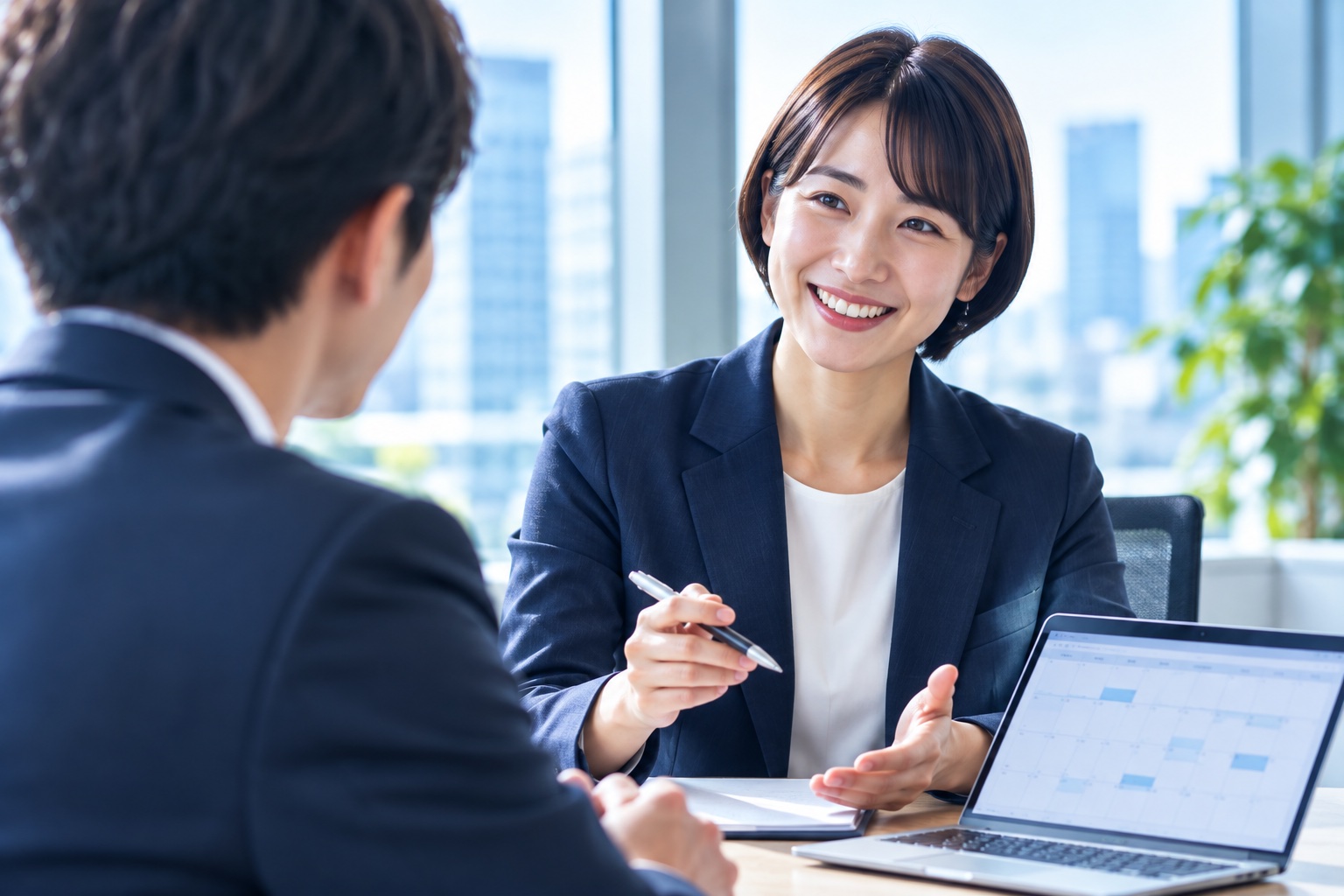 担当者と希望を確認しながら、次の進め方を考えるイメージ